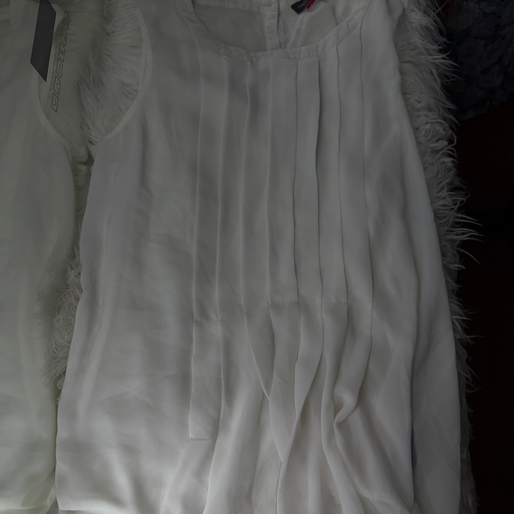 Vince Camuto Cream Sleeveless Blouse